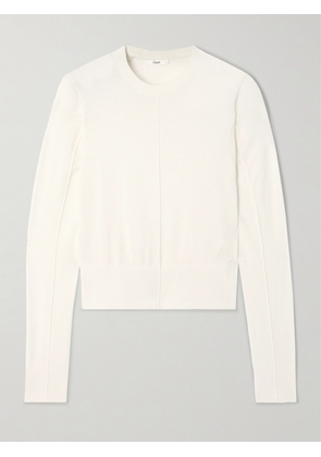 Chloé - Embroidered Wool Sweater - White - x small,small,medium,large,x large