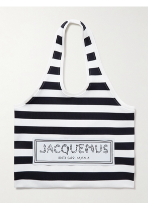 Jacquemus - Marcel Appliquéd Striped Canvas Tote - Blue - One size
