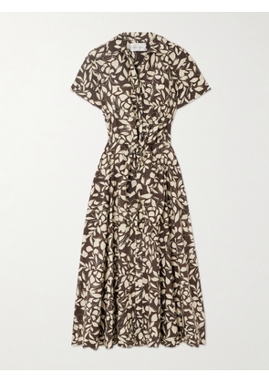 Cara Cara - Asbury Tie-detailed Printed Cotton-poplin Midi Shirt Dress - Multi - xx small,x small,small,medium,large,x large