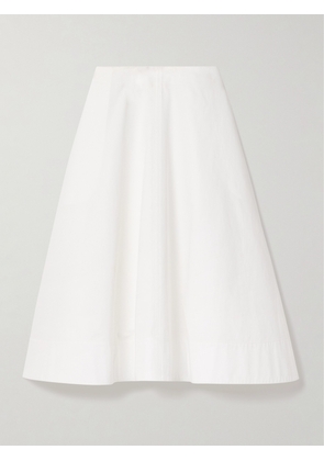 KHAITE - Renta Cotton-poplin Midi Skirt - White - US0,US2,US4,US6,US8