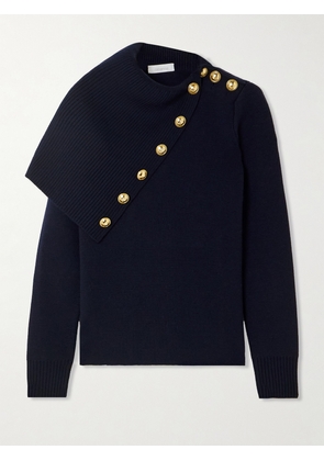 Rabanne - Embellished Asymmetric Layered Merino Wool Sweater - Unknown - x small,small,medium,large,x large