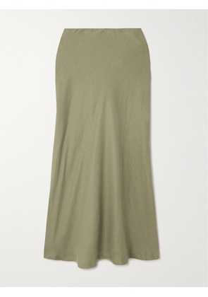 Faithfull - Antibes Linen Maxi Skirt - Green - x small,small,medium,large,x large