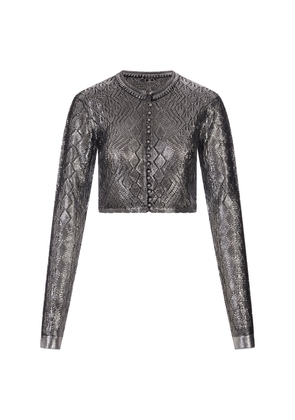 Paco Rabanne Silver Short Cardigan With Sequins