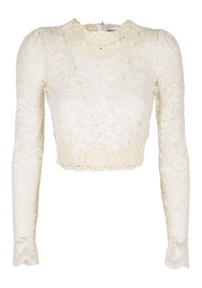 Paco Rabanne All-Over Floral Embroidery Cropped Top
