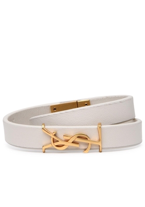 Saint Laurent Opyum Ivory Leather Bracelet