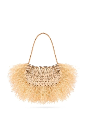 Paco Rabanne Gold 1969 Moon Bag With Natural Fringes