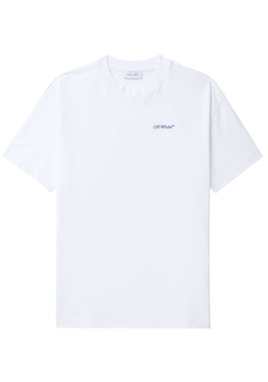 Off-White Diag-stripe embroidered cotton T-shirt