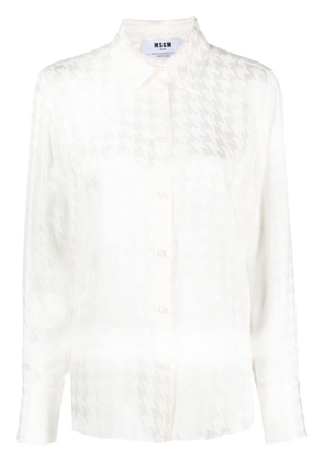 MSGM houndstooth-pattern long-sleeve shirt - White