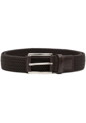 Barrett square-buckle braided belt - Brown