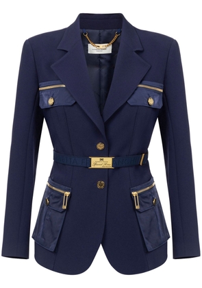 Elisabetta Franchi multi-pockets utilitarian blazer - Blue