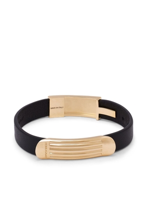Ferragamo ribbed cap leather bracelet - Black