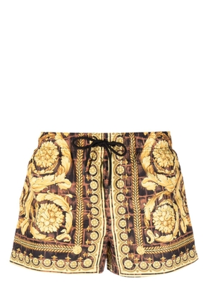 Versace Baroccodile-print swim shorts - Yellow