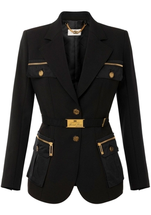 Elisabetta Franchi multi-pockets utilitarian blazer - Black