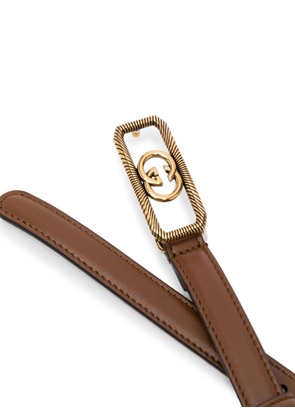 Gucci Interlocking G buckle leather belt - Brown