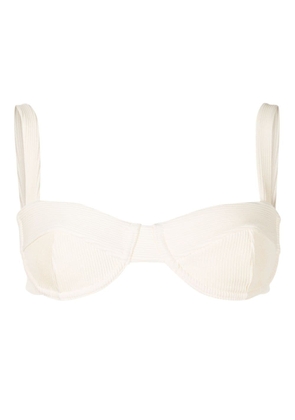 Haight underwire-cup ribbed bikini top - White