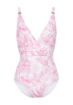 Melissa Odabash floral V-neck swimsuit - Pink