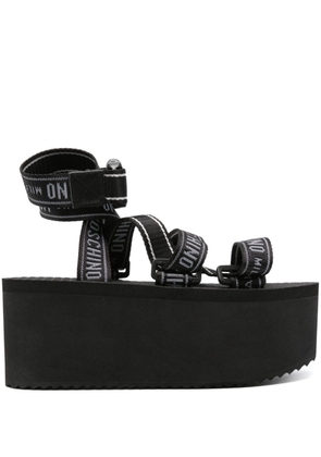 Moschino logo-strap platform sandals - Black