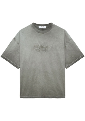 MSGM logo-embroidered faded T-shirt - Grey