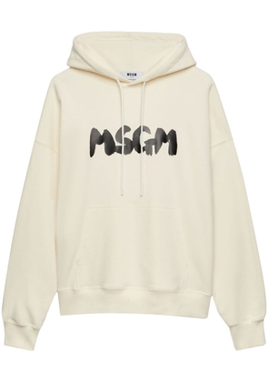 MSGM logo-printed drawstring hoodie - Neutrals