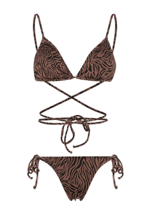 BIKINI LOVERS Mona zebra-print bikini - Brown