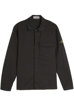 Stone Island logo patch cargo shirt jacket - Black