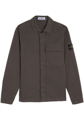 Stone Island logo patch cargo shirt jacket - Grey