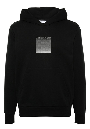Calvin Klein logo-embroidered jersey hoodie - Black