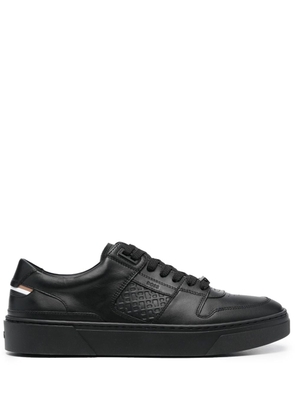 BOSS debossed-logo leather sneakers - Black