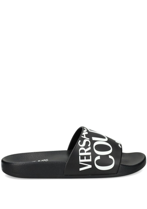 Versace Jeans Couture logo-printed slides - Black