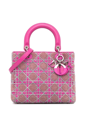 Christian Dior Pre-Owned 2011 Medium Tweed Cannage Lady Dior satchel - Pink
