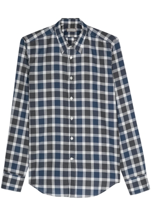 Canali check-pattern cotton shirt - Blue