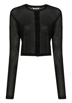 Auralee fine-knit cropped jacket - Black