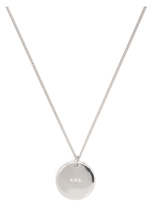 A.P.C. engraved logo pendant necklace - Silver