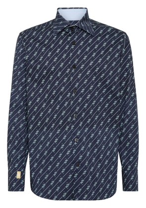 Billionaire monogram-pattern cotton shirt - Blue