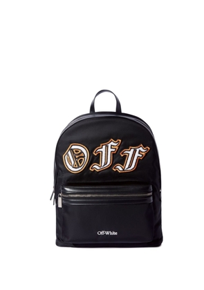 Off-White logo-appliqué backpack - Black