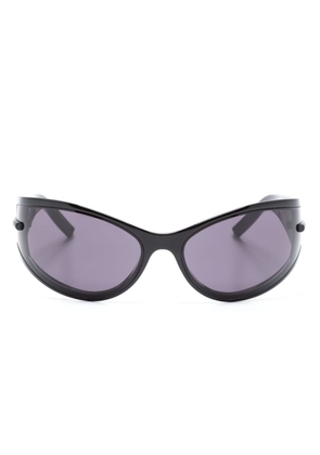 Givenchy logo-engraved shield-frame sunglasses - Black