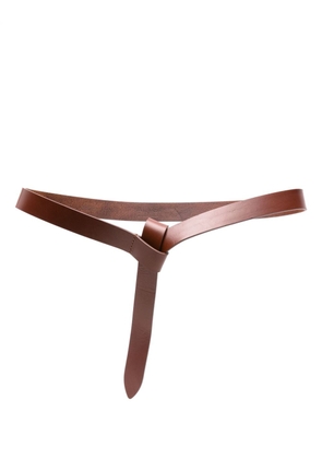 Alysi loop-fastening leather belt - Brown