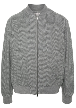 Herno herringbone-pattern bomber jacket - Grey