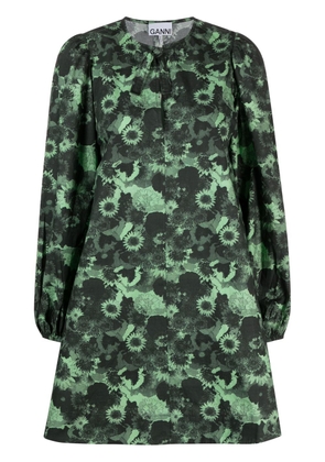 GANNI floral-print minidress - Green