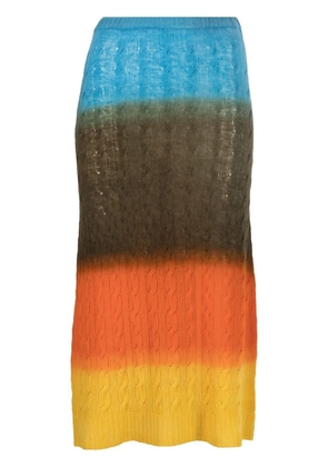 ETRO cable-knit wool midi skirt - Orange