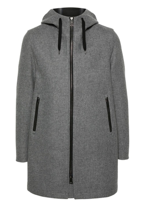 Herno logo-plaque hooded coat - Grey