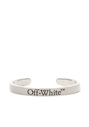 Off-White logo-engraved cuff bracelet - Silver