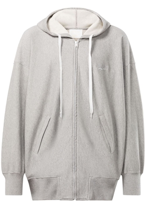 Reebok LTD logo-embroidered zipped hoodie - Grey