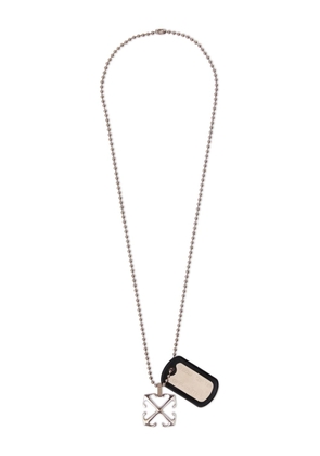 Off-White Arrow-charm zip-tie necklace - Silver
