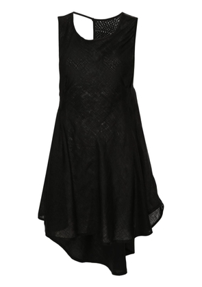 MAURIZIO MYKONOS linen asymmetric mini dress - Black