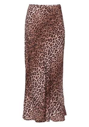 Rixo Kelly leopard-print silk midi skirt - Brown