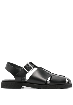 SANDRO caged leather sandals - Black