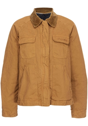 PINKO corduroy-collar cotton jacket - Brown