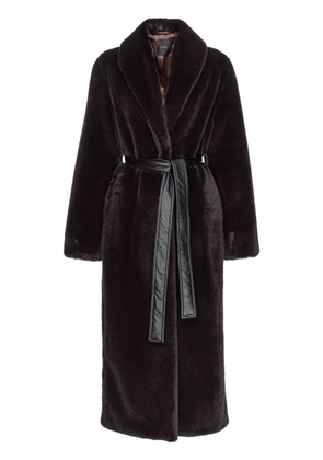 PINKO belted faux-fur coat - Black
