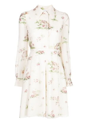 Giambattista Valli floral-print silk dress - White